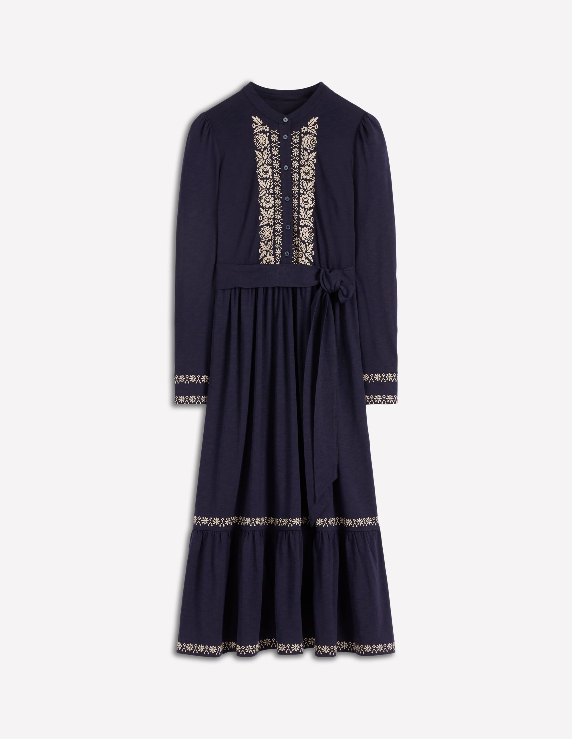 Edwina Jersey-Hemdblusenkleid-Marineblau - Image 7