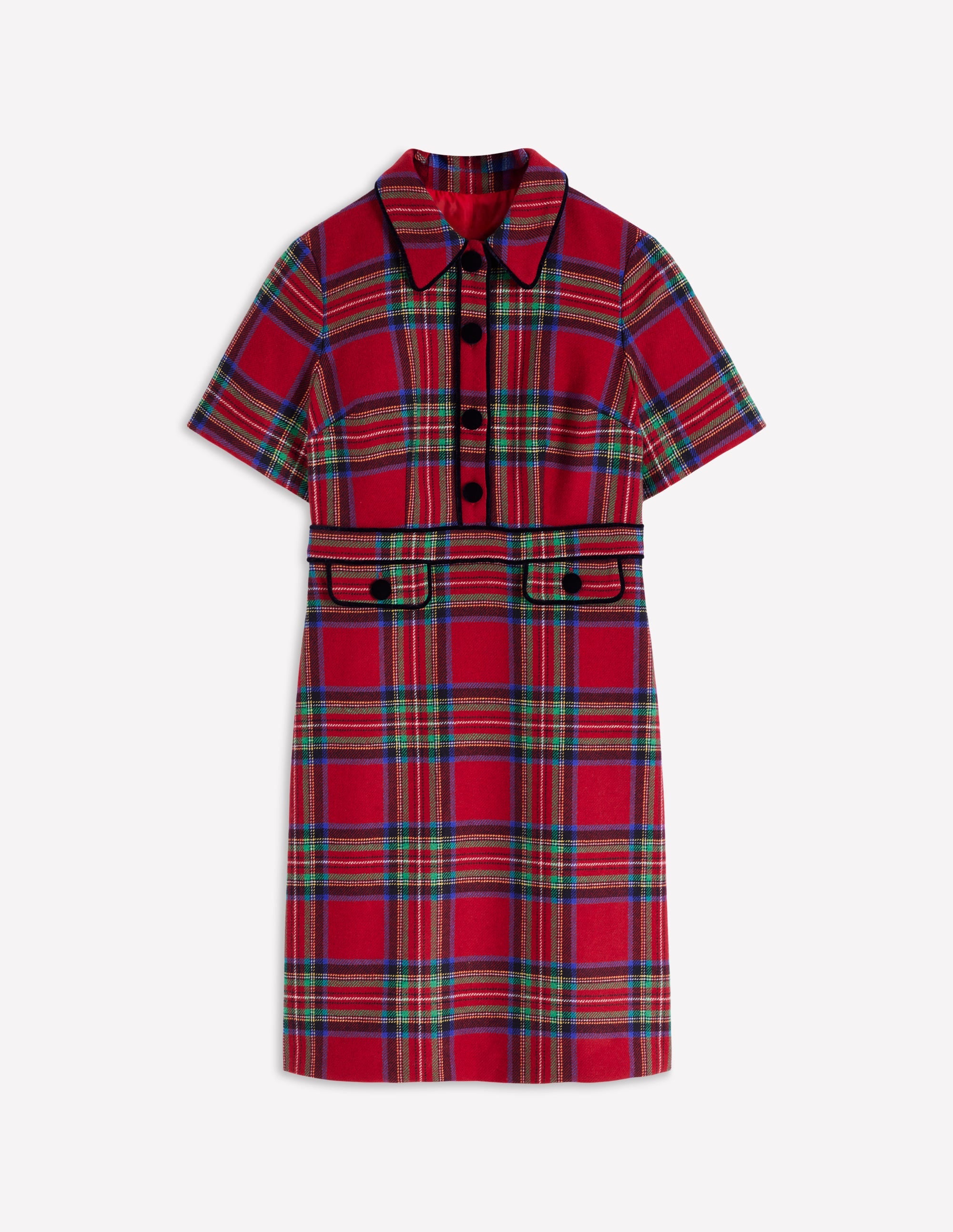 Eda Check Shift Dress-Red, Blue and Green Check - Image 6