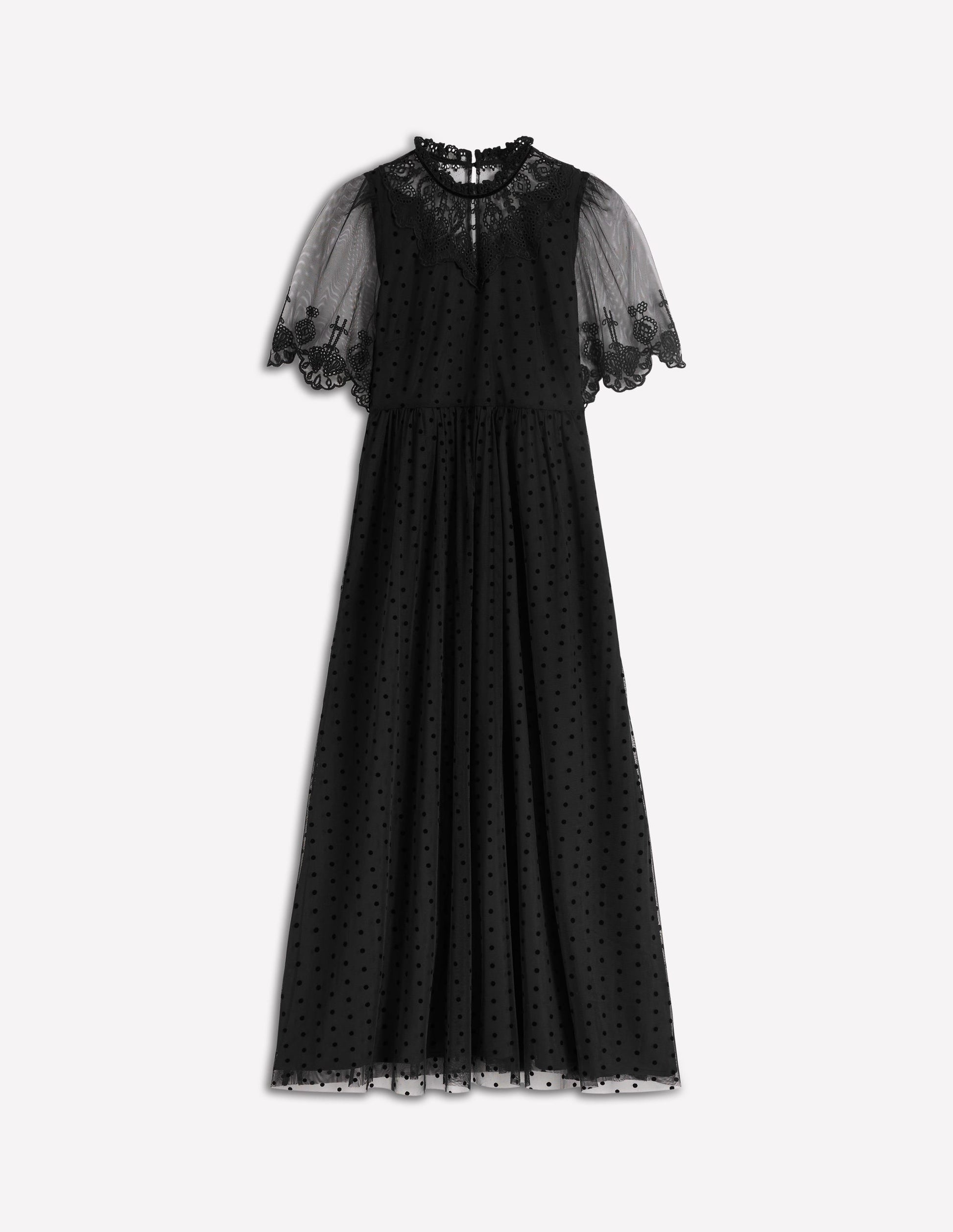 Besticktes Tüll-Partykleid-Schwarz-8