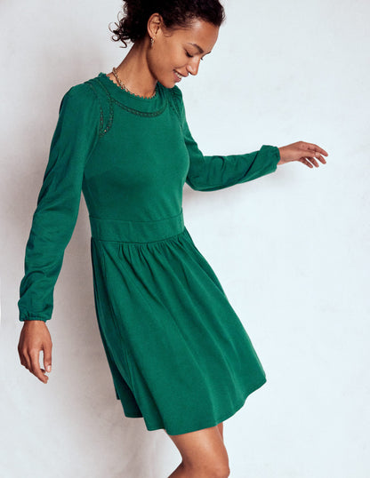 Mila Kurzes Jerseykleid-Dunkles Smaragdgrün-1