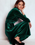 Tilda Midikleid aus Samt-Botanischer Garten