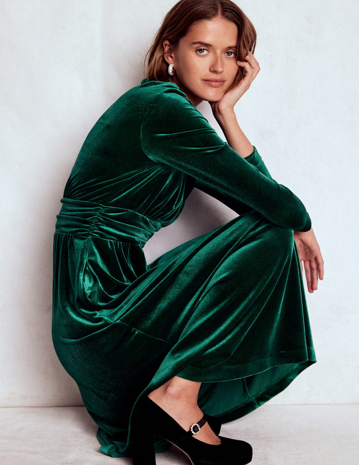 Tilda Midikleid aus Samt-Botanischer Garten