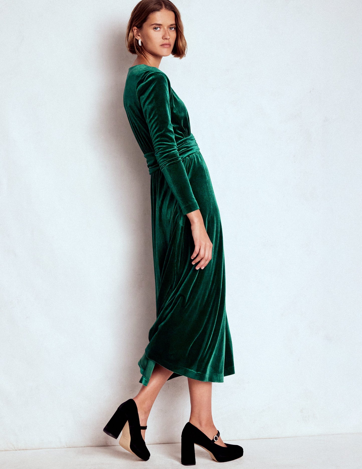 Tilda Midikleid aus Samt-Botanischer Garten