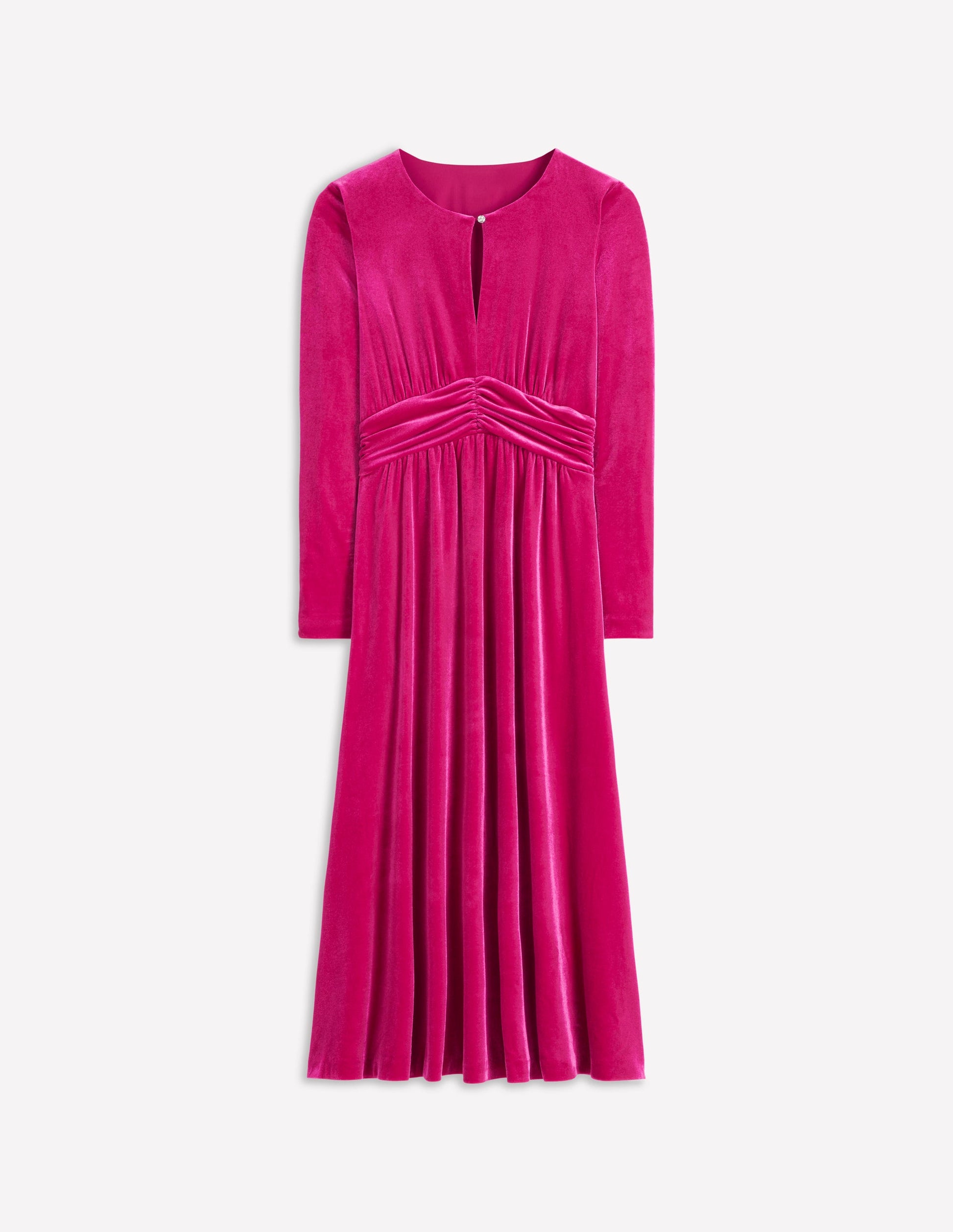 Tilda Midikleid aus Samt-Kräftiges Rosa-7