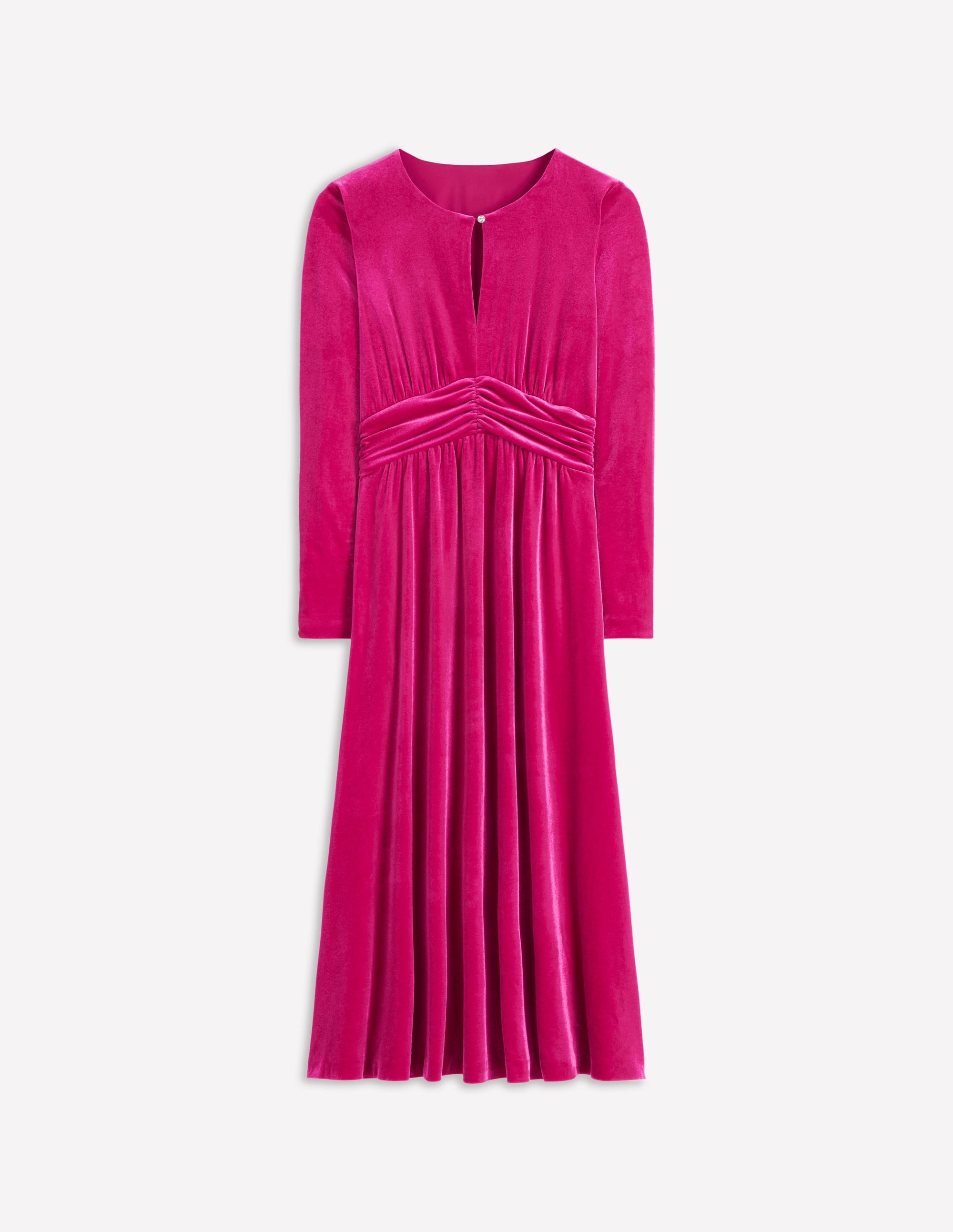 Tilda Midikleid aus Samt-Kräftiges Rosa - Image 7