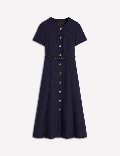 Charlotte Midikleid aus Baumwolle-Marineblau-6