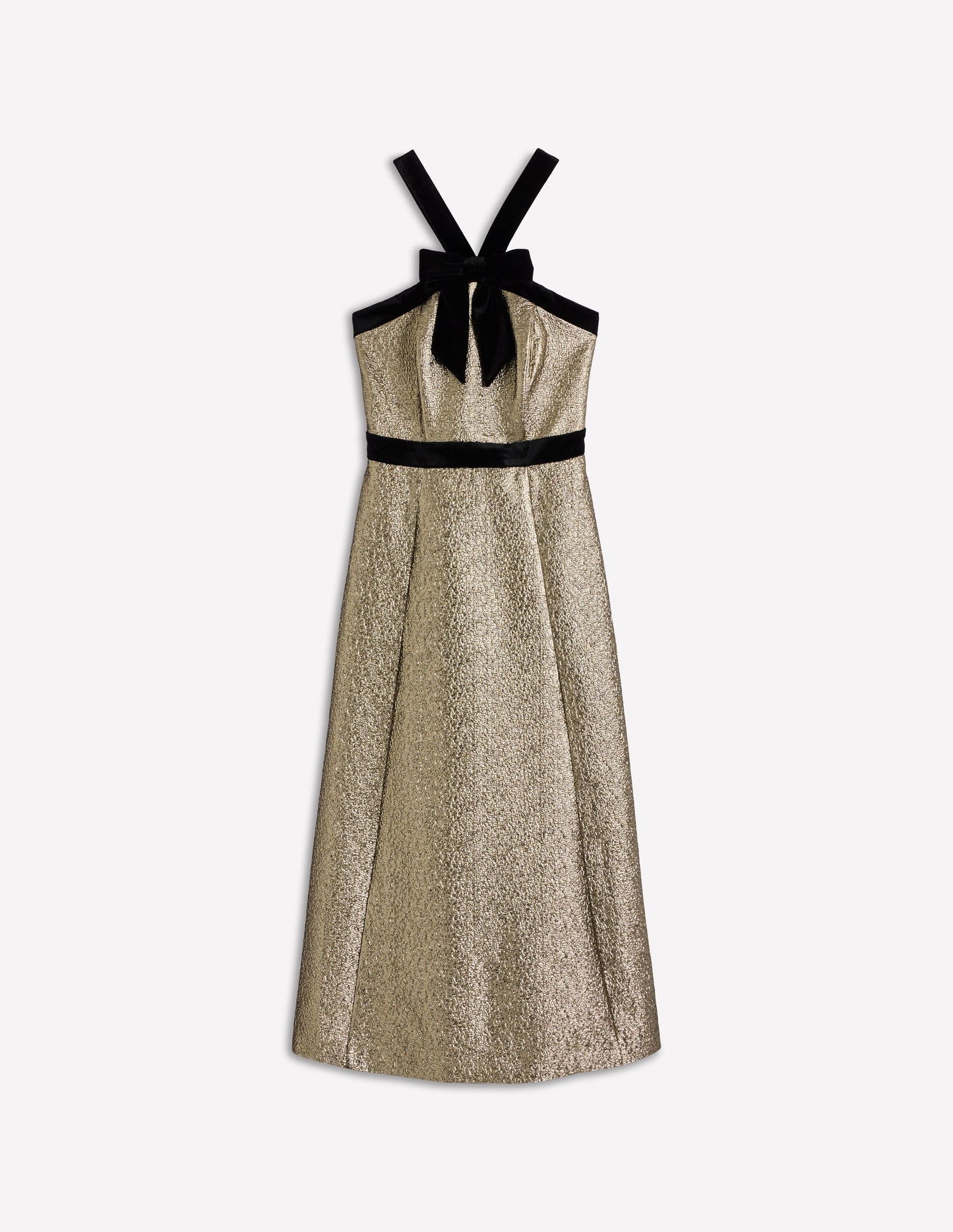 Ausgestelltes, goldenes Neckholder-Kleid-Gold