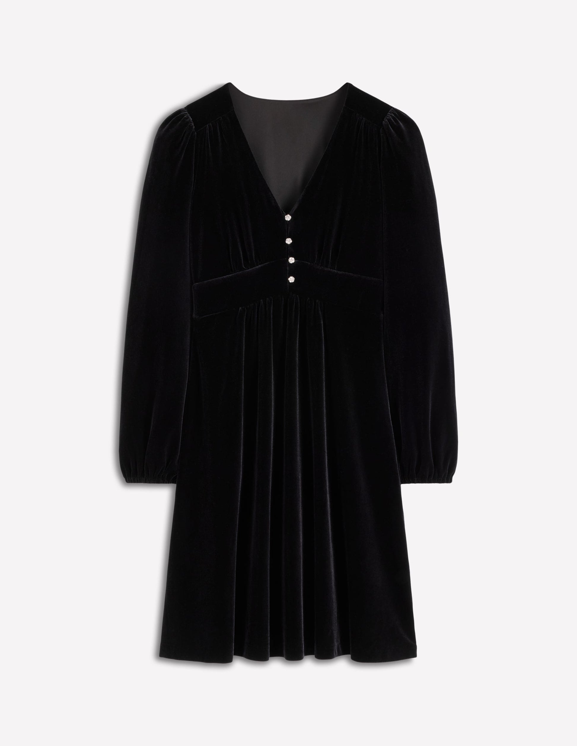Jocelyn Kurzes Samtkleid-Schwarz-7