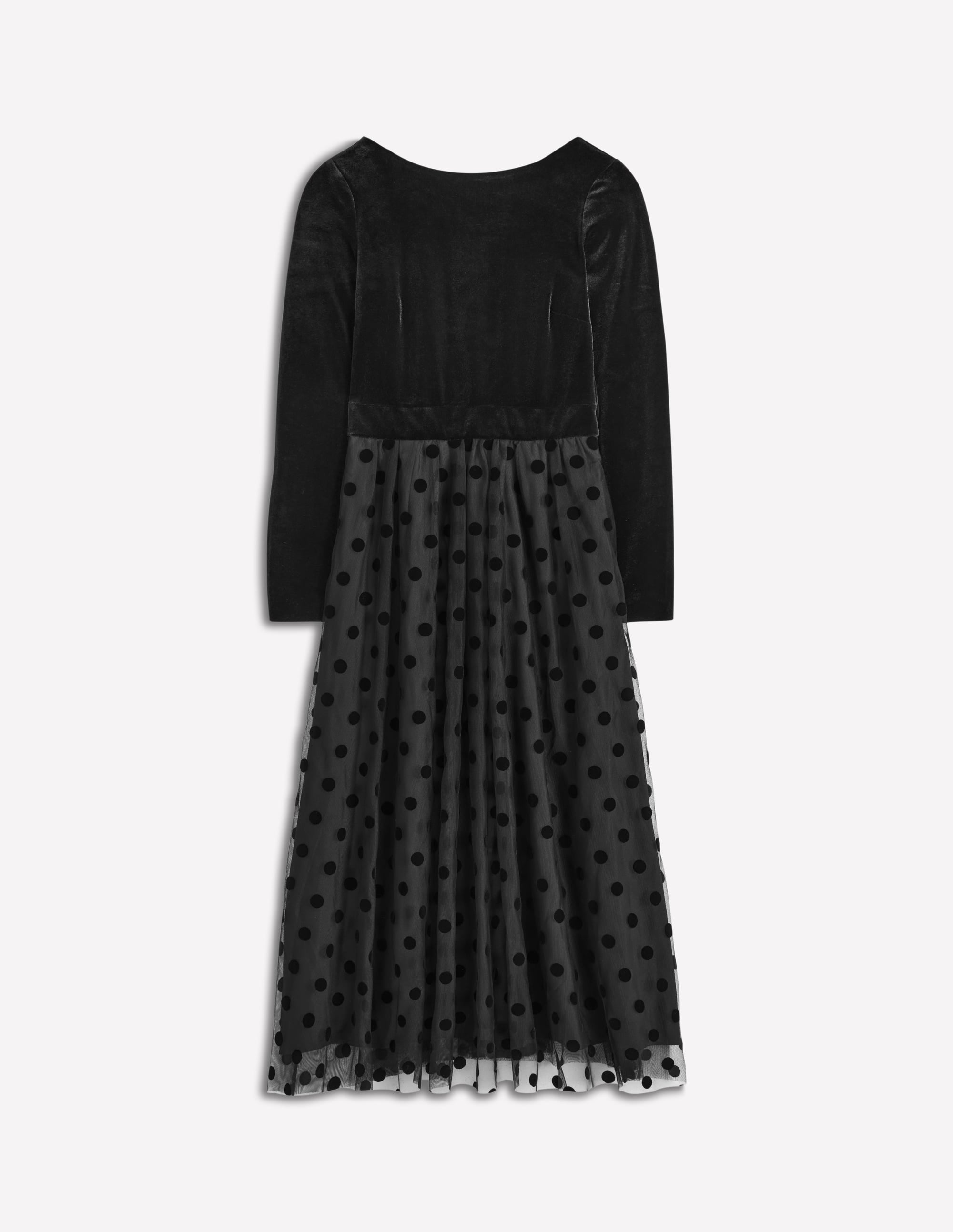 Jerseykleid mit Samtoberteil-Schwarz - Image 7