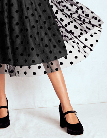 Velvet Bodice Jersey Dress-Black-3