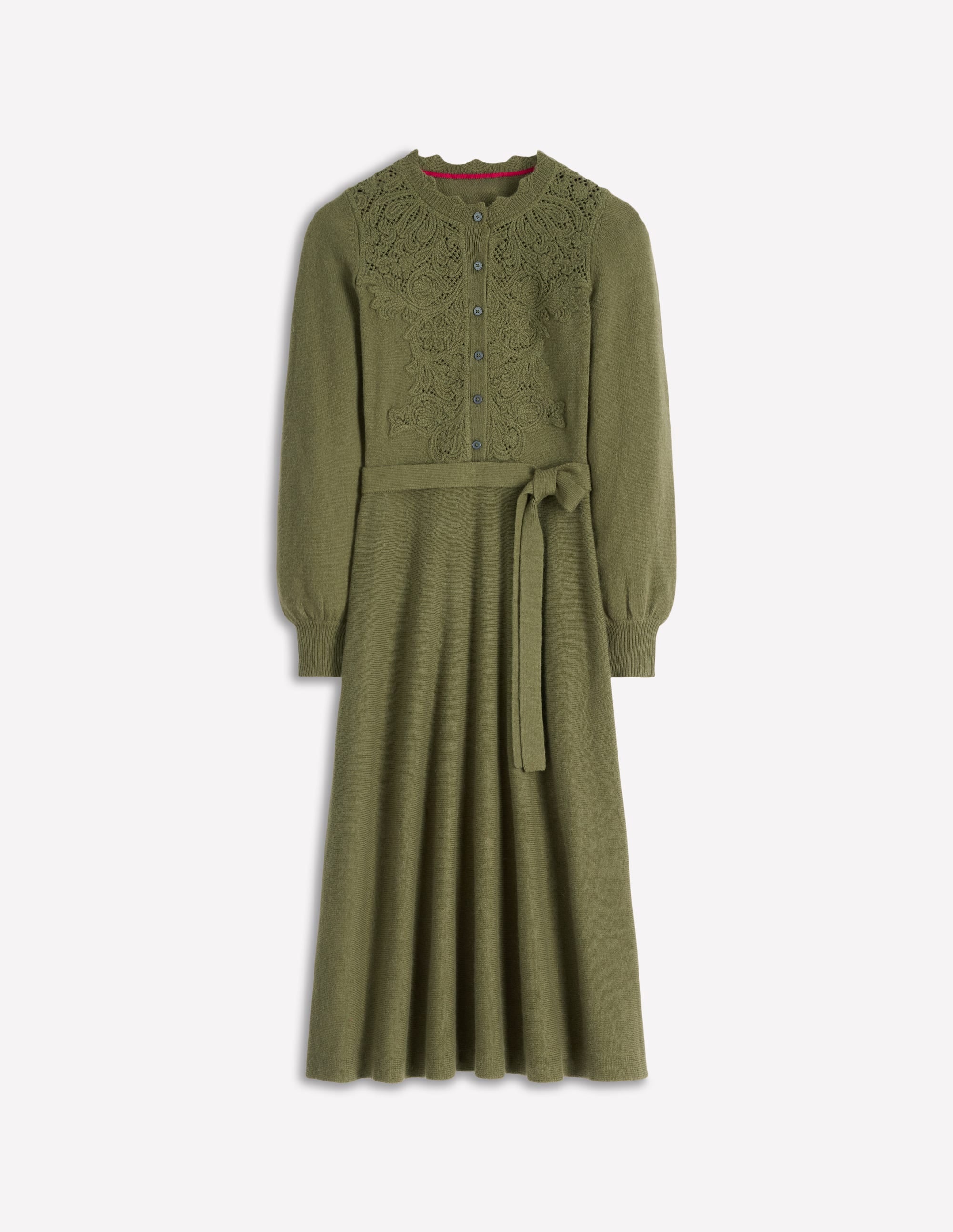 Strick-Midikleid mit Spitzeneinsatz-Waldlichtung - Image 7