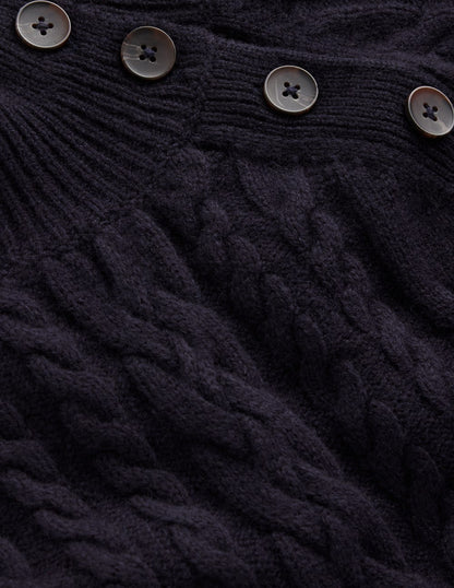 Robe courte Amara en maille torsadée-Bleu marine-6