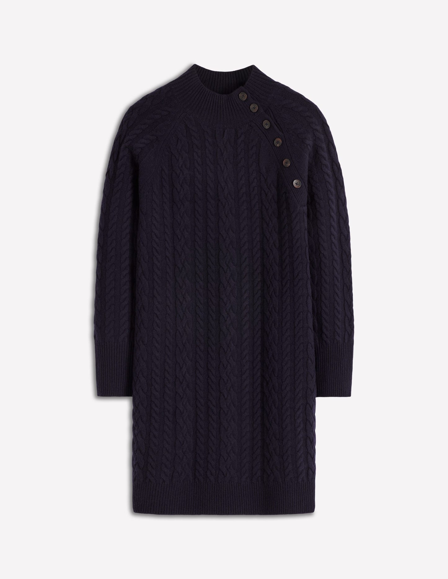 Robe courte Amara en maille torsadée-Bleu marine