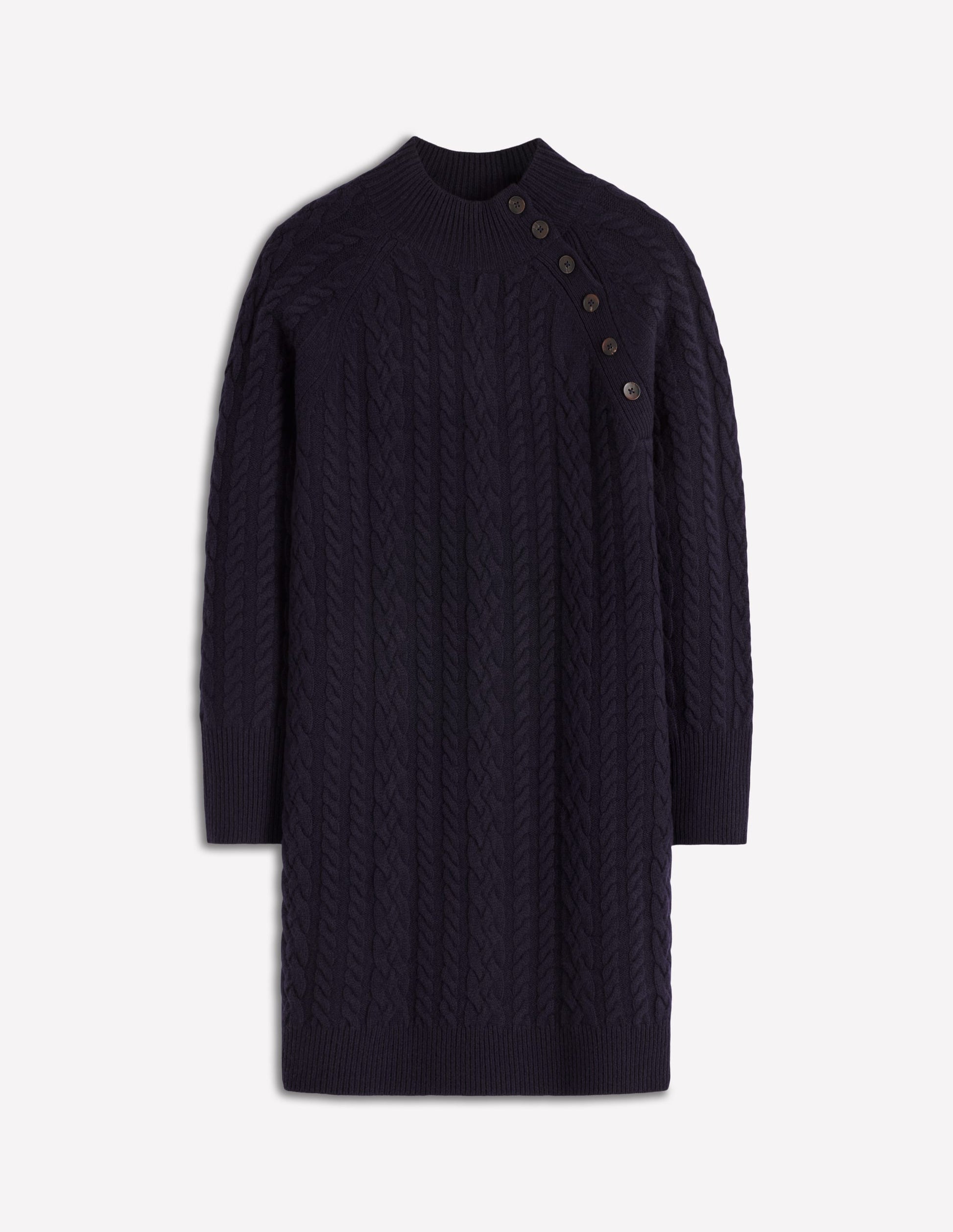 Robe courte Amara en maille torsadée-Bleu marine-5