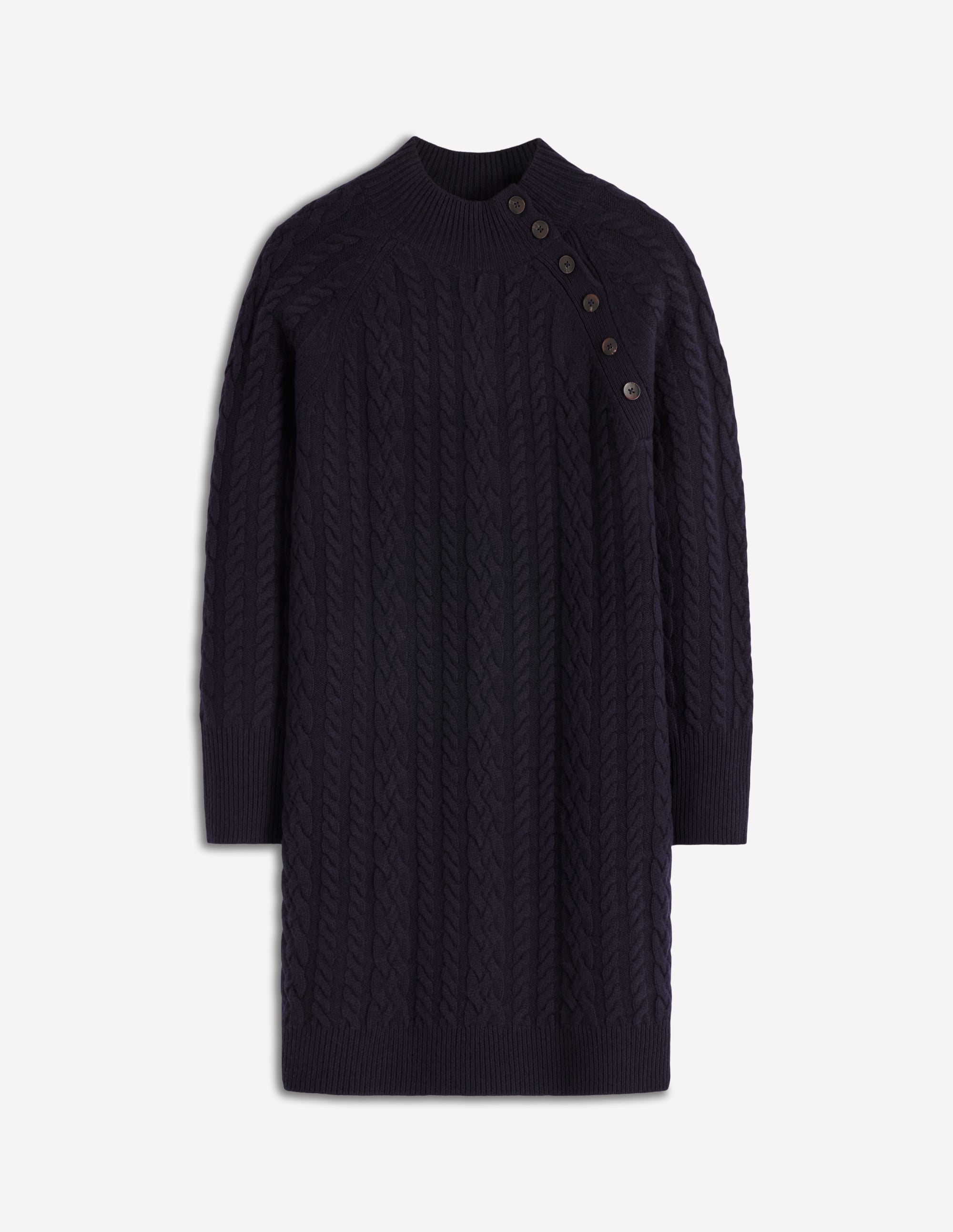Robe courte Amara en maille torsadée-Bleu marine - Image 5