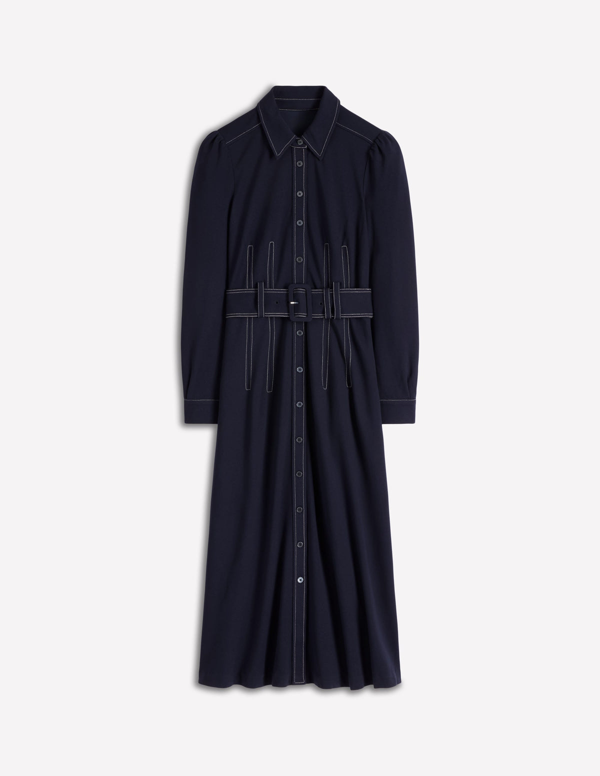 Robe-chemise Anita à manches longues-Bleu marine - Image 7