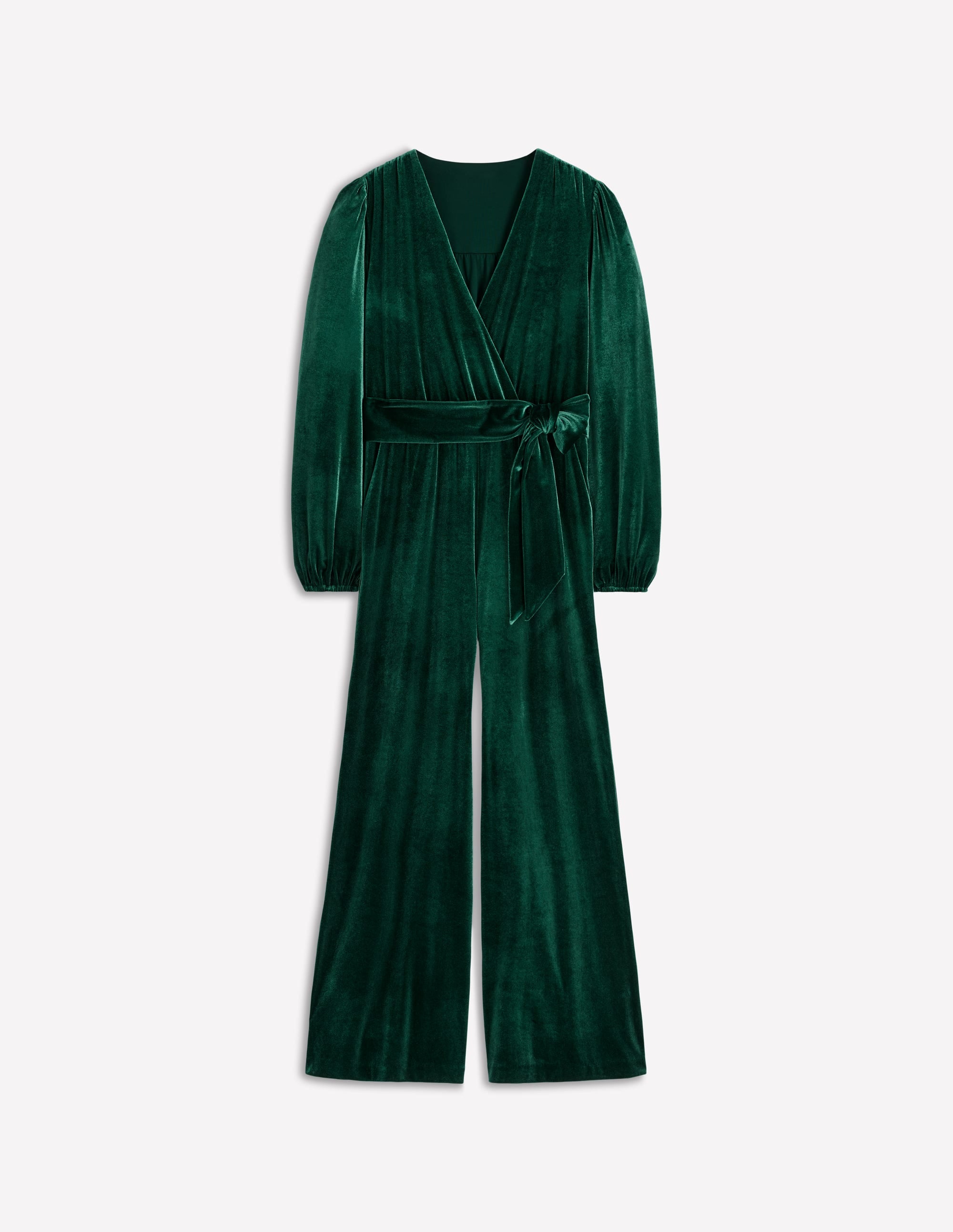 Jumpsuit aus Jerseysamt in Wickeloptik-Dunkles Smaragdgrün - Image 6