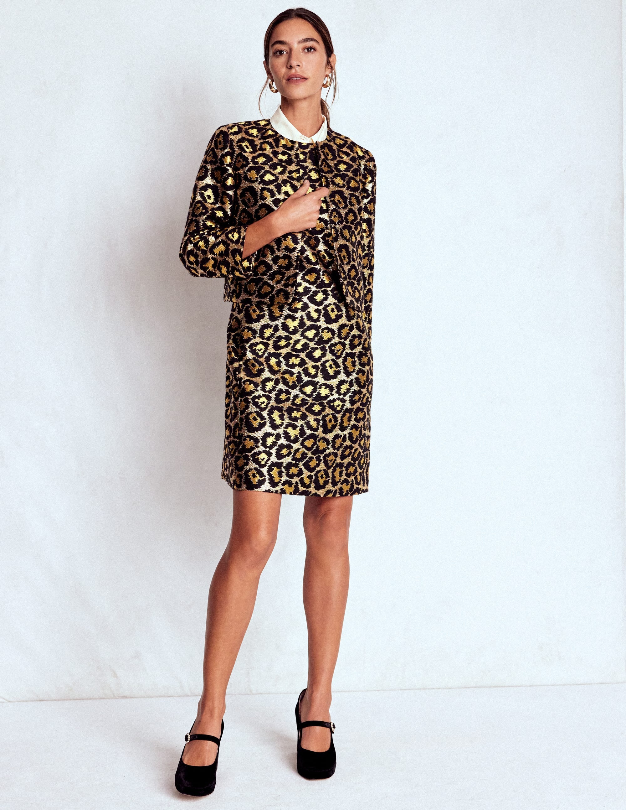 Metallic-Etuikleid mit Leopardenmuster-Metallic-Leopard - Image 3