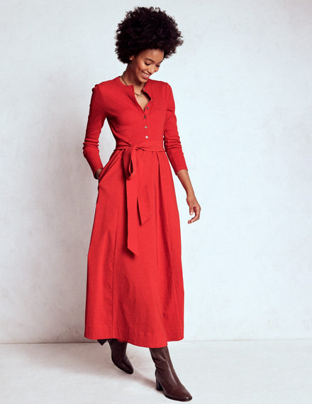 Robe à boutons-Pourpre