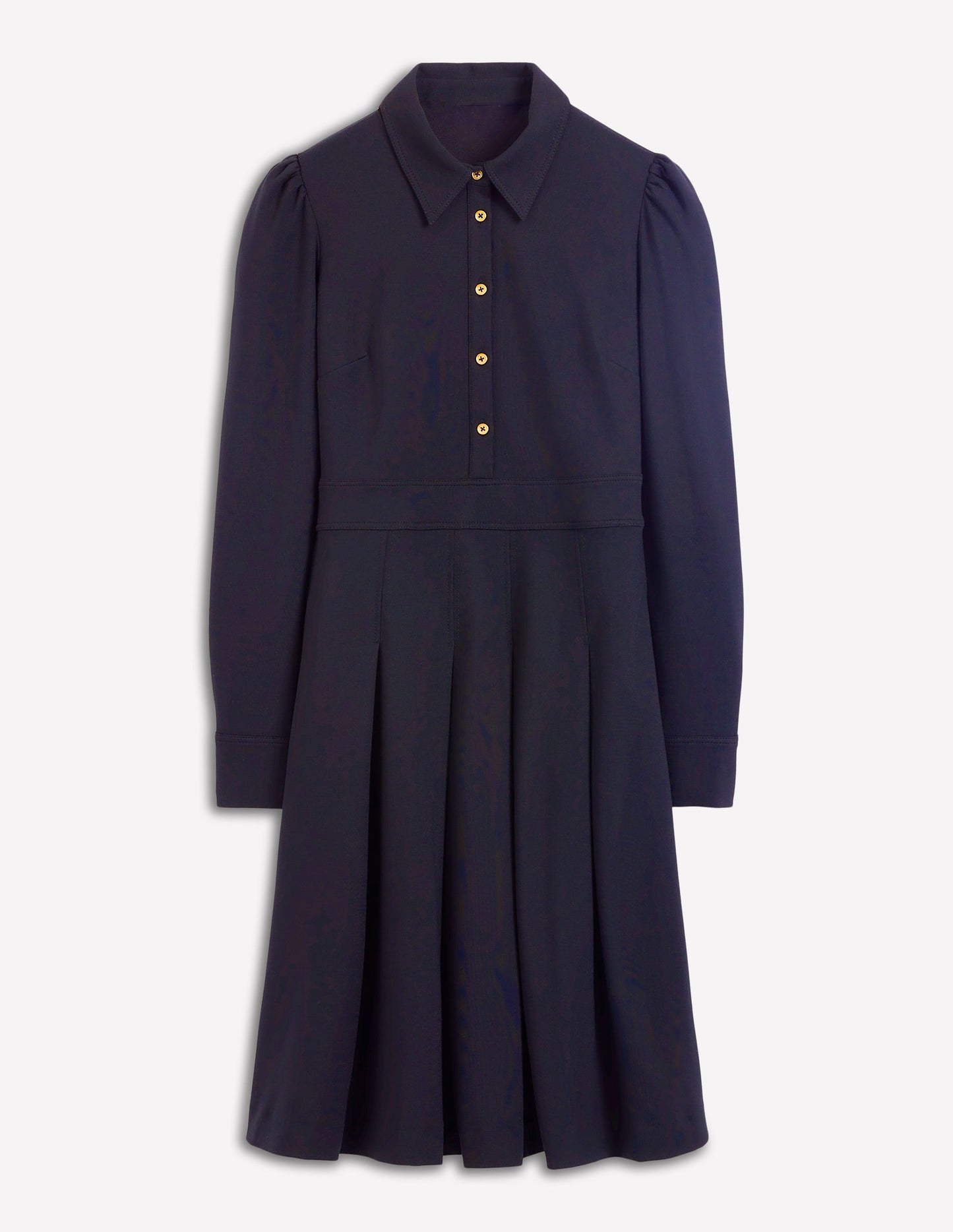 Catrin Kurzes Ponte-Hemdblusenkleid-Marineblau