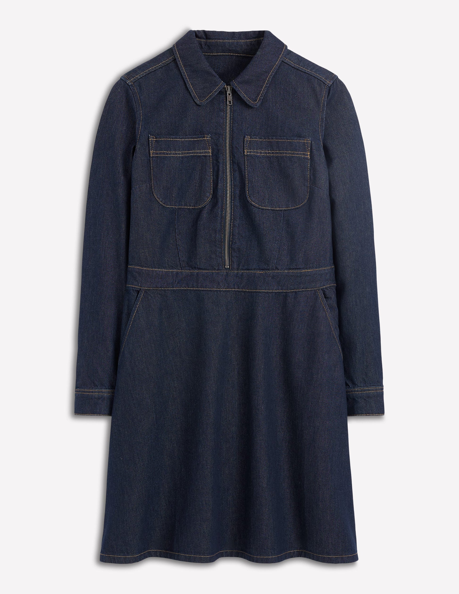 Flippy Kurzes Jeanskleid-Indigoblau, Denim-6