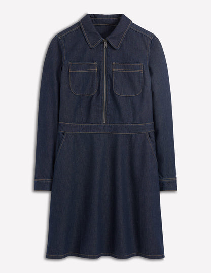 Flippy Kurzes Jeanskleid-Indigoblau, Denim-6