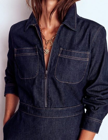 Flippy Kurzes Jeanskleid-Indigoblau, Denim-2