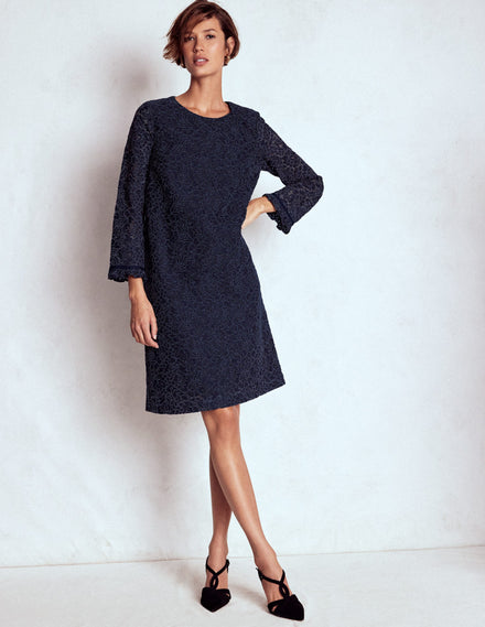 Minikleid mit Spitze für besondere Anlässe-Marineblau