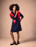 Nicolette Langärmliges Kleid-Marineblau