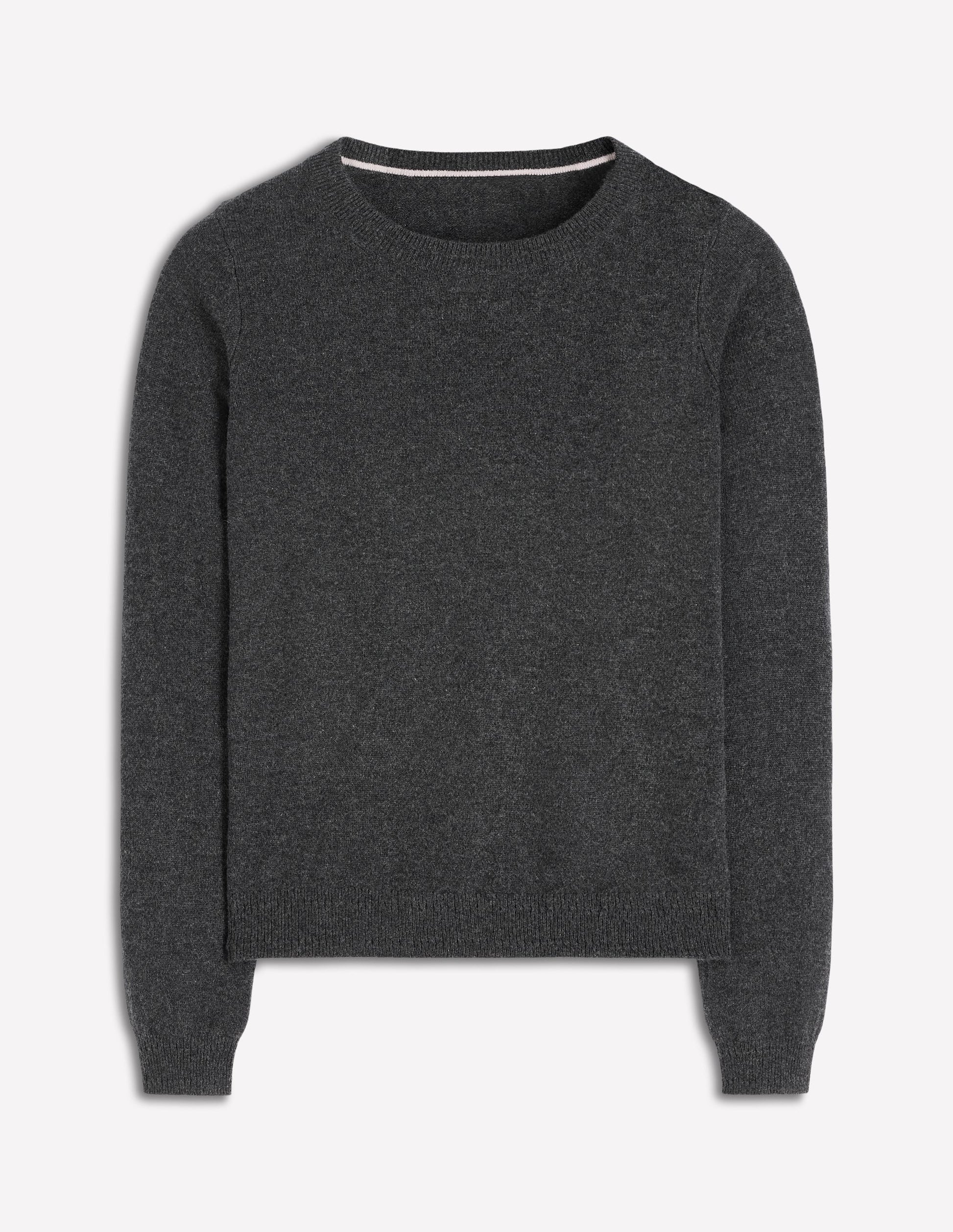 Eva Kaschmirpullover mit Rundhalsausschnitt-Anthrazit Melange-5