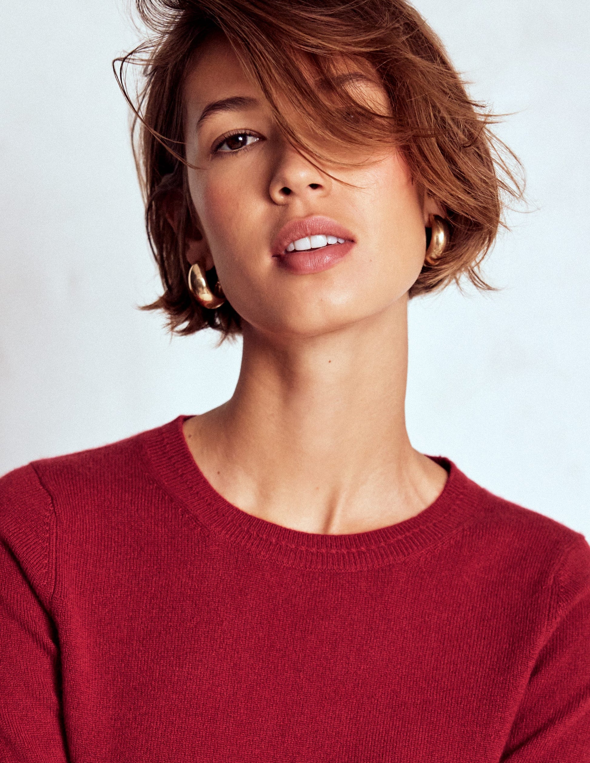 Eva Kaschmirpullover mit Rundhalsausschnitt-Rot Lakritz-1