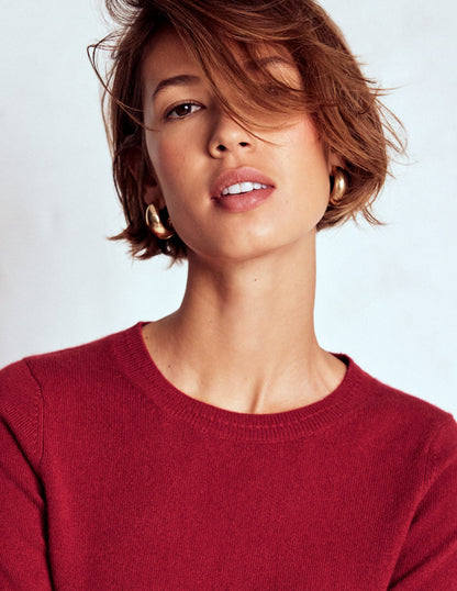 Eva Kaschmirpullover mit Rundhalsausschnitt-Rot Lakritz-1