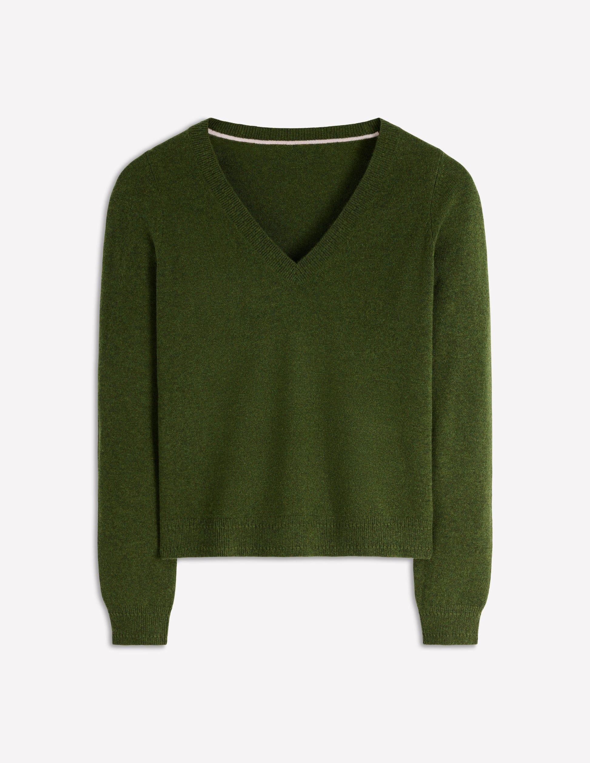 Eva Kaschmirpullover mit V-Ausschnitt-Kohlblatt Meliert-4