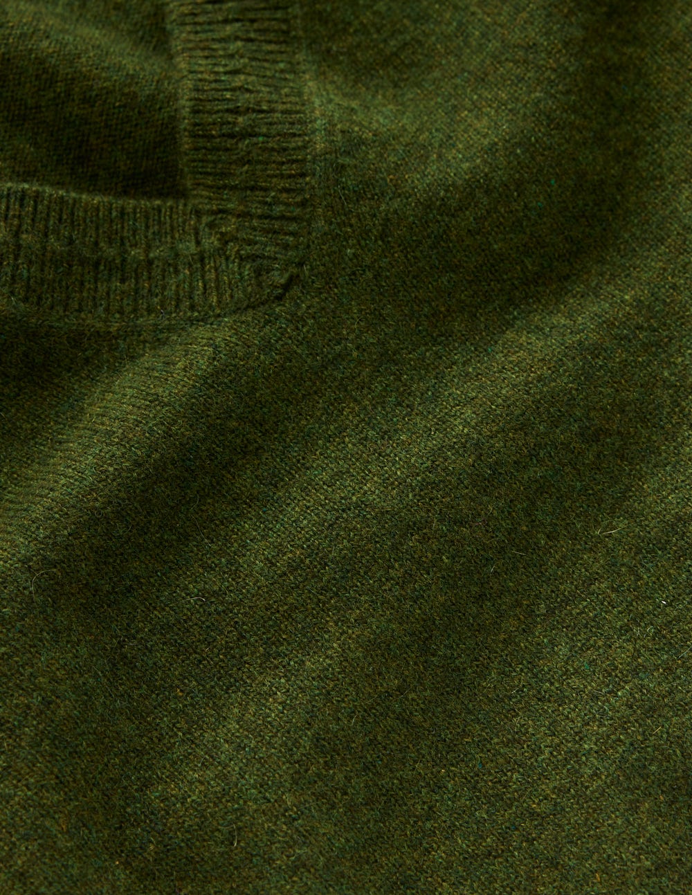 Pull Eva col V en cachemire-Vert feuille chiné - Image 5