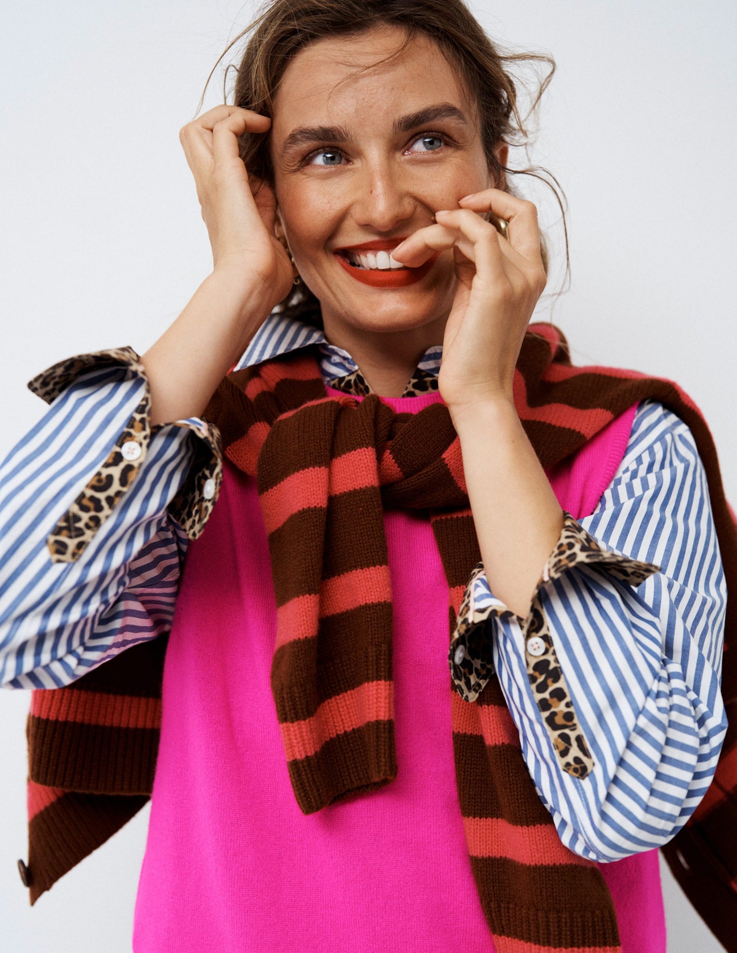 Eva Kaschmir-Pullunder-Farbenfrohes Stiefmütterchen