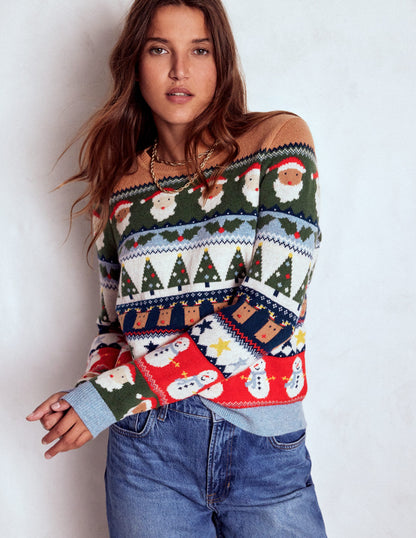 Edie Fair Isle Jumper-Multi, Christmas Fair Isle-1