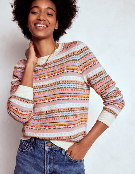 Edie Fair-Isle-Pullover-Klassisch Fair-Isle