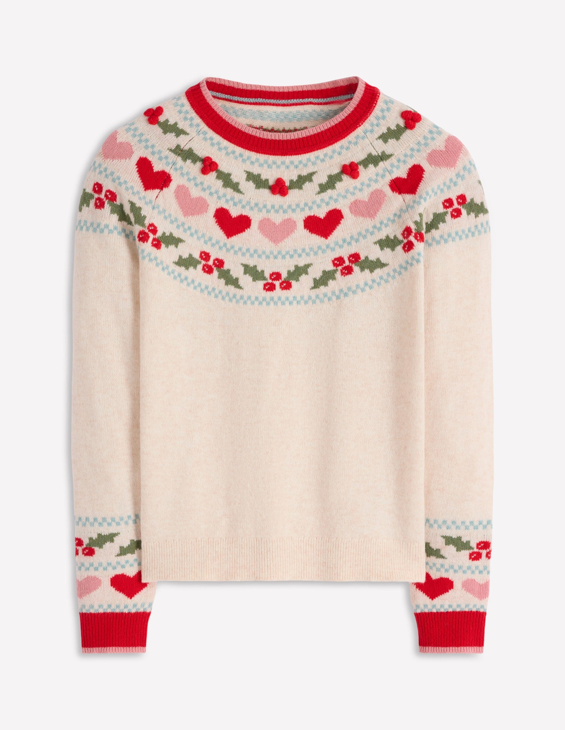 Pull Edie à motif jacquard-Avoine chiné, houx-6