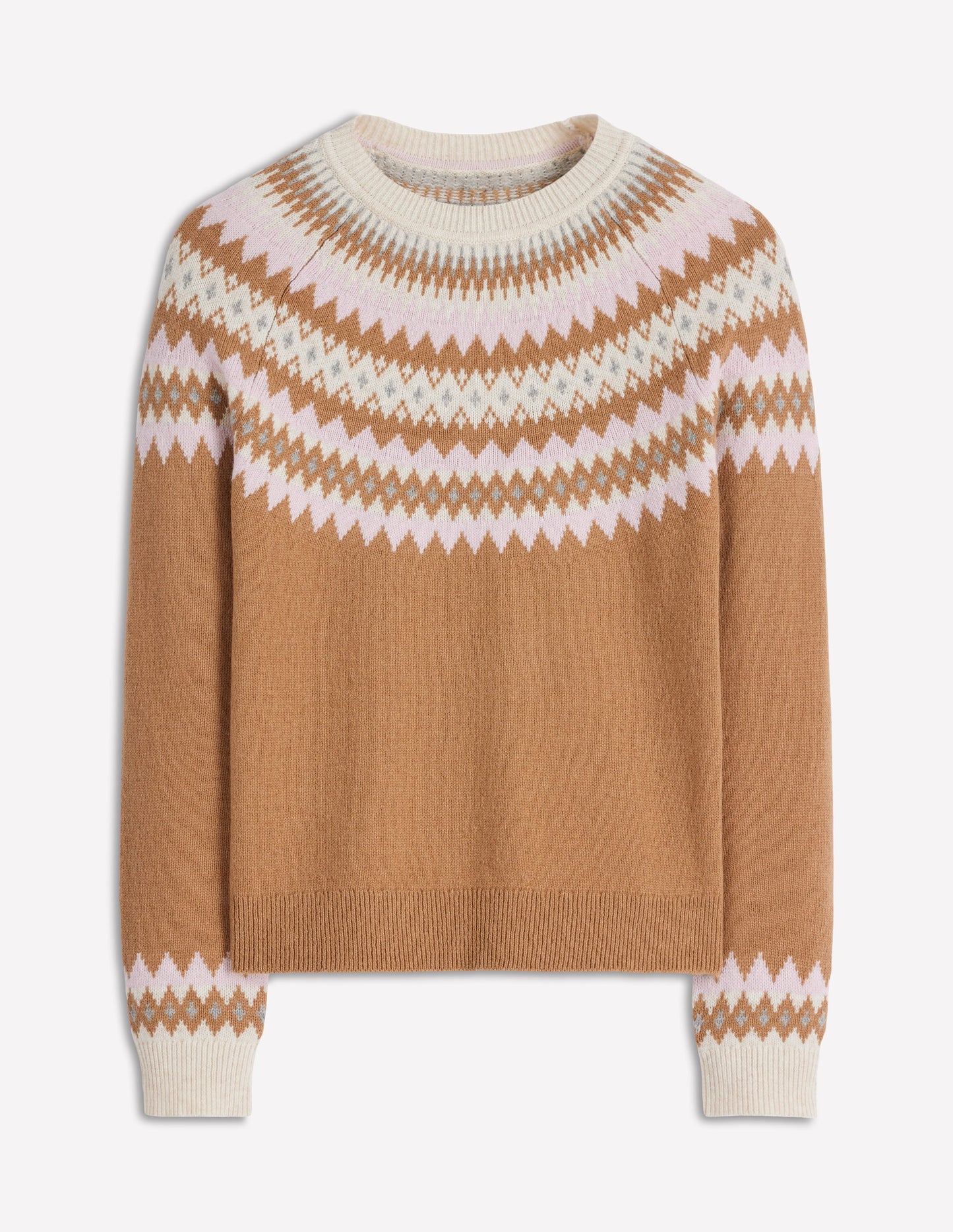 Pull Edie à motif jacquard-Motif jacquard camel chiné