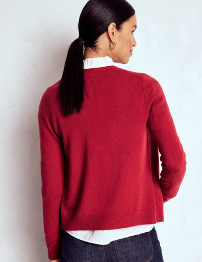 Eva Kaschmir-Strickjacke mit Rundhalsausschnitt-Rot Lakritz-3