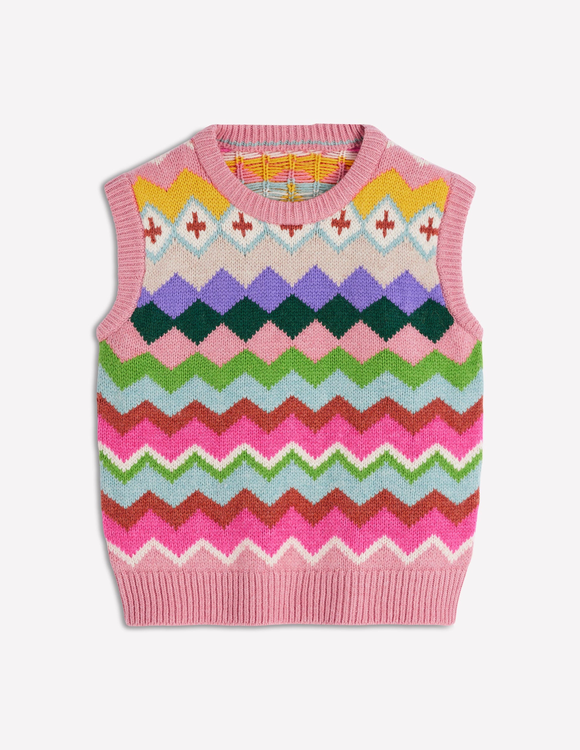 Eleanor Fair-Isle-Pullunder-Rosa Klassisches Fair-Isle-8