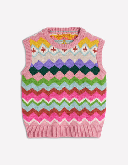 Eleanor Fair-Isle-Pullunder-Rosa Klassisches Fair-Isle-8