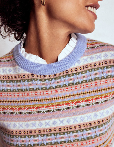 Edie Fair-Isle-Top-Klassisch Fair-Isle