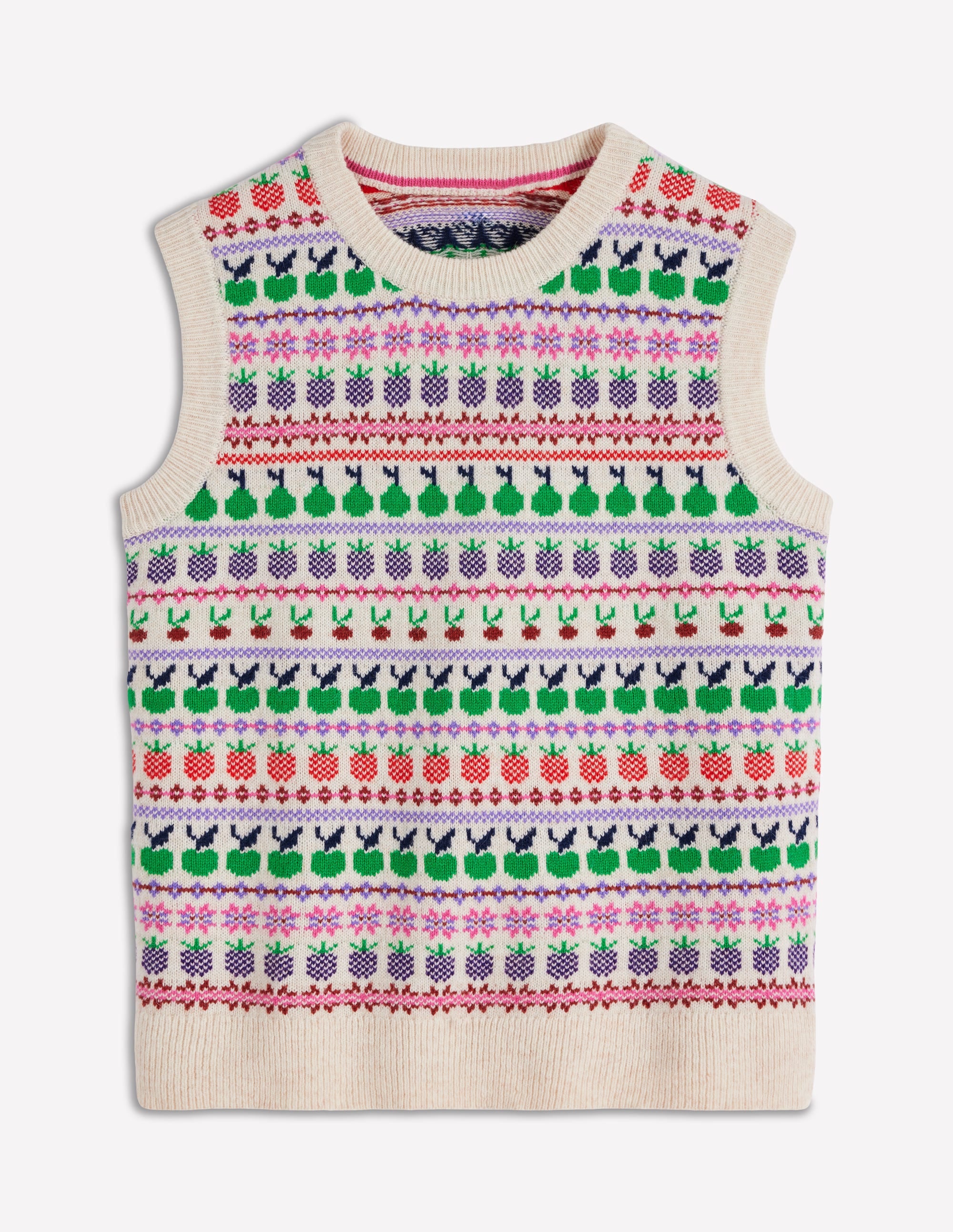 Edie Fair-Isle-Top-Beige Meliert, Obst - Image 6