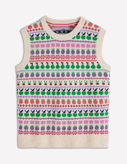 Débardeur Edie à motif jacquard-Écru chiné, fruit-6