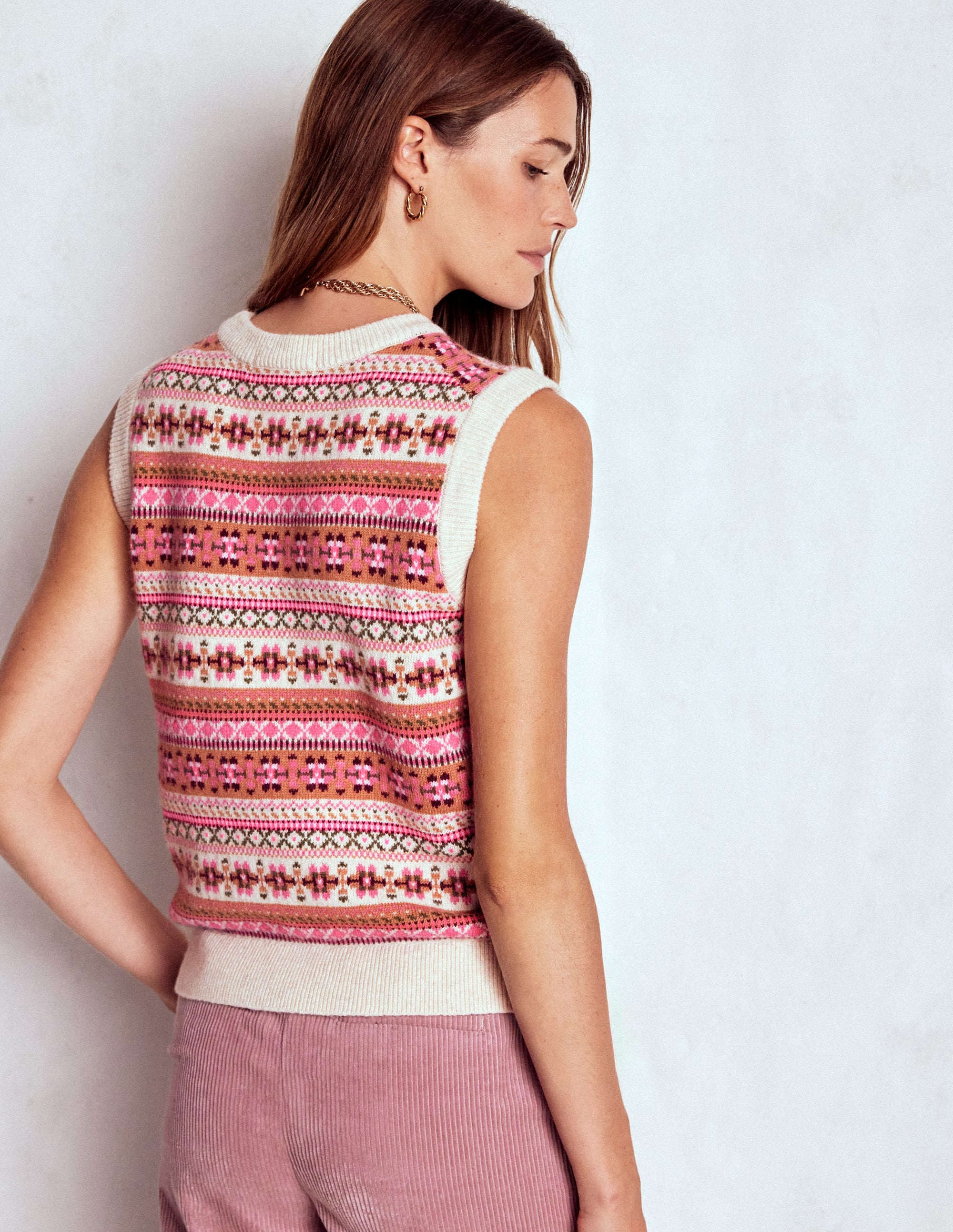 Edie Fair-Isle-Top-Rosa Klassisches Fair-Isle - Image 3