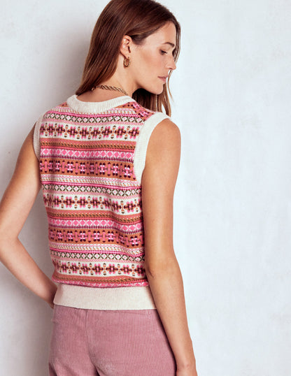 Edie Fair-Isle-Top-Rosa Klassisches Fair-Isle-3