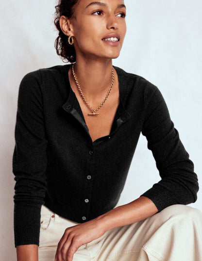 Eva Verkürzte Strickjacke aus Kaschmir-Schwarz-2