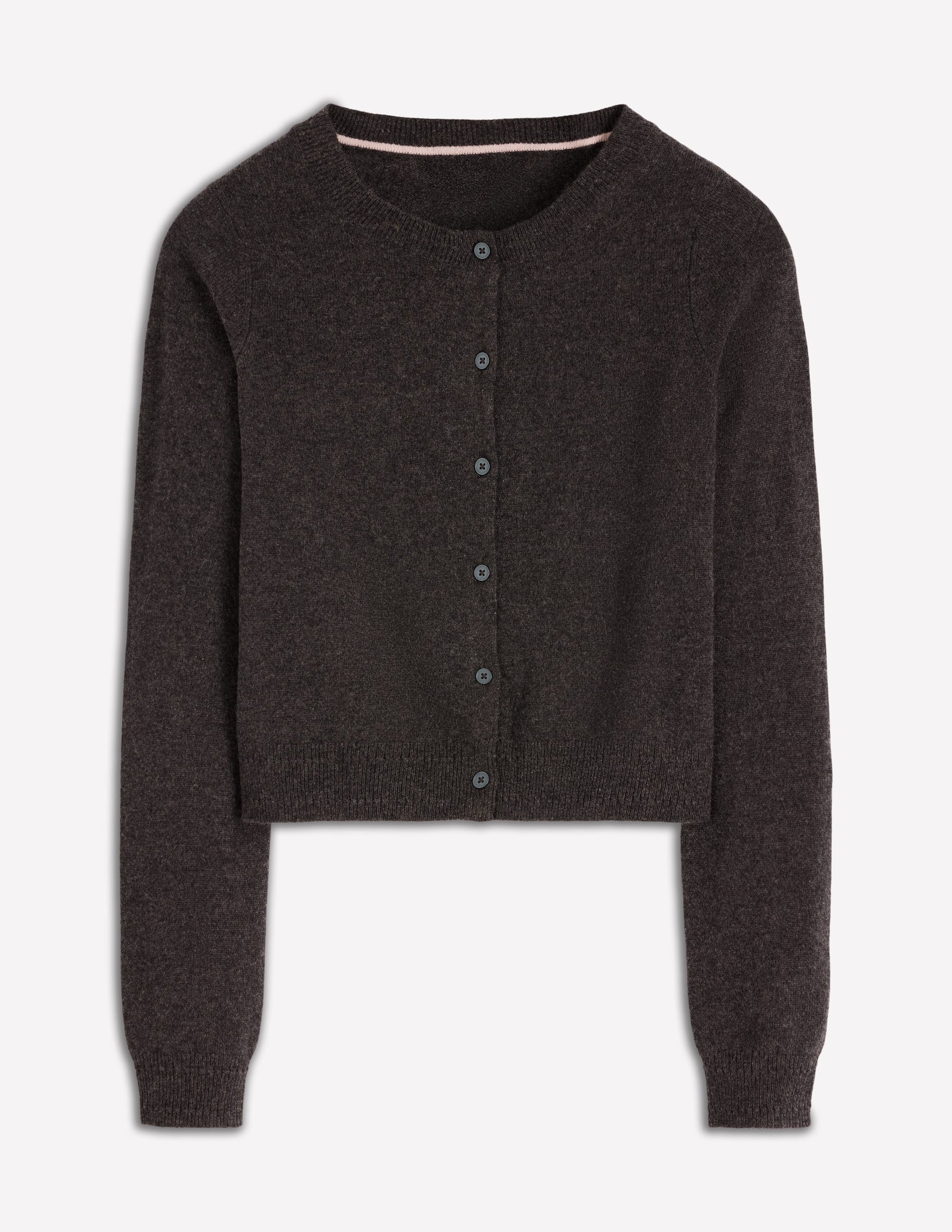 Eva Verkürzte Strickjacke aus Kaschmir-Anthrazit Melange-6
