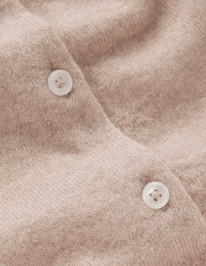Eva Verkürzte Strickjacke aus Kaschmir-Graubraun Meliert-6